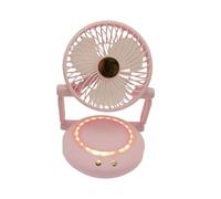 Generico Ventilador de mesa - Ventilador portátil | Ventiladores recargables USB, portátil para escritorio, dispositivo de refrigeración de aire recargable plegable con LED, fantásticos ga