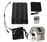 Generico Ventilador de panel solar | Ventilador doble solar para gallineros exteriores, kit silencioso y ligero para extracción de aire de senderismo, picnic