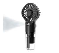 Genérico Ventilador de pulverización de mano, ventilador portátil de mano | Ventilador de equipo de camping | humidificador portátil de viaje recargable, pequeño, ajustable, de 4 velocidades, con ba