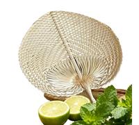 Genérico Ventilador De Rafia Tejido A Mano | Hoja De Palma Natural Rústico Boho 38×30cm 31g Abanico Manual Ligero De De Verano | Favor De La Boda Regalo De Decoración Del Hogar Colgante De Pared V