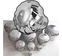 Genérico Ventilador de Techo automático silencioso de 350 mm/14 Pulgadas, Acero Inoxidable 304, para instalación en tuberías, ventilación de Techo para Todo Tipo de Clima, turbina de rotación silenci