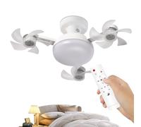Genérico Ventilador De Techo Con Iluminación - Ventilador De Techo De Perfil Bajo Con Portalámparas E27 - Dispositivo de Iluminación Regulable con Control Remoto para Enfriamiento en Salón y Estudio