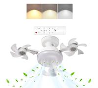 Genérico Ventilador De Techo Con Luces Y Mando A Distancia | Ventilador de Techo con Portalámparas E27 para Dormitorio - Herramienta De Iluminación Regulable Para Patio Y Porche