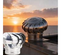 Genérico Ventilador de ventilación para ático con Tapa de Escape de Acero Inoxidable 304 de 400 mm/16 Pulgadas, Resistente a la Intemperie, con Base Ajustable y de Alta Resistencia, Tipo turbina eóli