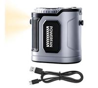 Generico Ventilador de vida portátil - Recargable 3600 mAh a 5 velocidades portátil | Ventilador de clip personal de cinturón portátil | para camping, senderismo, trabajo, actividades al aire libre