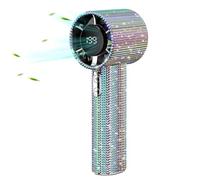 Genérico Ventilador Manual Portátil - Abanico Portátil con Cristales para Refresco Personal | Aparatos Con Pantalla LED Para Hombre Mujer Niño Verano Viaje Colegio Picnic Playa Camping Al Aire Libre