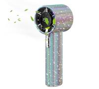 Genérico Ventilador Manual Portátil,Ventilador Pequeño Portátil de Mano con Rhinestones - Circulador De Aire Silencioso Con Pantalla LED Recargable Para Niños Escuela Picnic Camping Playa Verano