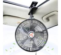 Generico Ventilador oscilante con clip de coche, de ventilación personal interior, ventilador oscilante portátil con 2 marchas del, para berlinas, SUV, furgonetas, camionetas, minivan y barcos