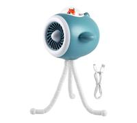 Genérico Ventilador para Cochecito - Luz LED Giratoria | Ventilador Eléctrico de Mesa - para Niños, Adultos, Viajes, Playa, Campamento, Hogar, Paseos Diarios, Compras, Verano