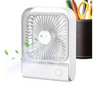 Genérico Ventilador Pequeño de Escritorio, Soplador Recargable Plegable De 4 Velocidades, Oscilación 90 Grados Recargable, para Viajes, Camping, Dormitorio, Residencia, Interiores, Exteriores