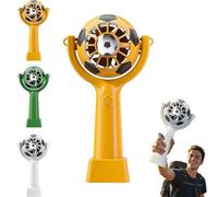 Genérico Ventilador Portátil Con Forma De Balón De Fútbol, mini Ventilador Portátil USB Recargable, Turbo Silencioso Con Batería Larga Duración Y Cordón, Mini Ligero Para Viajes (Yellow)