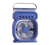 Genérico Ventilador Portátil con Niebla - Ventilador Nebulizador Portátil de Escritorio,Humidificador Silencioso Recargable con Luz Nocturna y Circulador de Aire para Dormitorio Camping Cocina