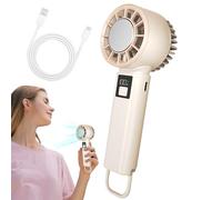 Genérico Ventilador Portátil De Mano | Abanico Pequeño Ligero Portátil,5 Niveles Ajustables 2000mAh Para Entusiastas Deportes Exterior Clima Caluroso Playa Viajes Escritorio Camping Hombres Mujeres