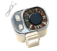 Generico Ventilador portátil de vida - Pantalla digital USB recargable | Ventilador personal retro de mano | Para bolso, cintura, cinturón, cuello, escritorio, casa, oficina, escuela, viaje