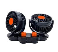 Genérico Ventilador Portátil Para Coche, Cabeza Doble 12V/24V Para Camping-Car | Piezas De Auto Para Ventana Asiento Trasero Tablero Camping Camión Techo