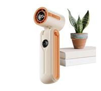 Generico Ventilador portátil plegable de mano con 120 velocidades - ABS White Orange 14,7 x 5,3 x 4 cm Digital Display - 160° Adjustable Neck Wear USB Rechargeable Quiet - Office Travel Outdoor
