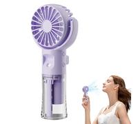Genérico Ventilador Portátil - Ventilador Manual Recargable con Pulverizador de Agua | Enfriador con 4 Velocidades Recargable USB para Caminar Viajar Playa