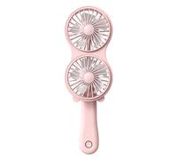Genérico Ventilador Portátil, Ventilador Personal De Escritorio, Dispositivo de Enfriamiento Portátil Doble Cabezal para Gimnasio Trotar Jardinería Camping Senderismo Aire