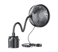 Generico Ventilador portavasos | Mini ventilador para vehículos, 3 velocidades, alimentación 12 V/24 V, accesorio para vehículo, viaje, camión, camping