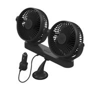 Genérico Ventilador Refrescante para Coche - Doble Cabezal Refrescante Para Vehículo | De Enfriamiento Con Velocidades Ajustables Rotación 360° Para Circulación De Aire Accesorios Vehiculares 12V 24V