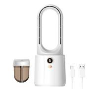 Generico Ventilador sin aspas de cámara | Ventiladores portátiles que soplan aire frío, electrodoméstico fresco recargable silencioso con humidificador luz ambiental para casa, cocina, dormitorio