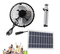 Genérico Ventilador Solar De Camping - Ventiladores Al Aire Libre Monocristalinos De Energía, Ventiladores Al Aire Libre Plegables De Energía Solar De 10W, Operando Al Aire Libre Con Panel