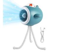 Generico Ventilador Stroller | PP 32 × 16 cm 2400 mAh Rechargeable Portable Handheld Fan Flexible Tripod Silent Strong -Speed With Color | Multi-Use Hanging Standing Cooling Fàan