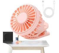 Genérico Ventiladores de Sujeción - Ventilador Mini Plegable para Cochecito - Ventilador Personal Pequeño Recargable con 3 Velocidades para Coche Camping Viajes Cuna Cocina Correa para Mascotas