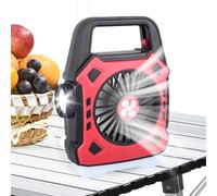 Genérico Ventiladores Para Carpa | Equipo de Enfriamiento Portátil Recargable con Luz - Accesorio De Ventilación Para Exteriores,para Furgoneta Autocaravana Coche Exteriores Viajes Playa Casa