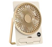 Generico Ventiladores pequeños de mesa, ventilador de refrigeración recargable de escritorio | Diseño fino, amplia difusión velocidad, pantalla LCD para climas cálidos, casa, oficina, habitación