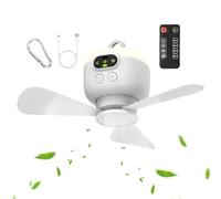 Genérico Ventilateur De Plafond Silencieux | Rechargeable Par USB VentilatSeur De Plafond | À Gazebo Avec Télécommande Sans Fil - Souffleur D'Air Avec Accrochage Rapide Pour Tente Camping Chamb