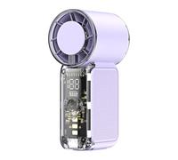 Genérico Ventilateur Portable Main USB Rechargeable | Mini Rafraîchisseur Silencieux À 100 Vitesses Avec Écran Digital & Éclairage LED | Petit Ventilateur De Table Bureau & Voyage