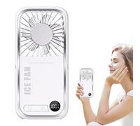 Genérico Ventilatore da Tavolo - Ventilatore ad Aria Fresca, Silenzioso Pieghevole da Collo con Supporto Telefono Schermo LED Alimentazione USB per Spiaggia Ufficio Casa