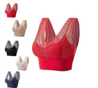 Genérico VeraCurves - Effortless Shaping Bra,Effortless Shaping Bras for Women No Underwire,Soft Seamless No Underwire Full Coverage (Pink Red,Talla única)