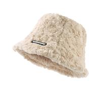 Genérico Verano Hombre Borroso de Peluche de Invierno, Sombreros de Pescador de Piel de Oveja para Mujeres de Gendarme para, beige, Talla única