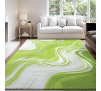 Genérico Verde Menta Alfombras Salón de la Pelusa, Pelo Corto Super Suaves Mármol Moderno Ola Fresco Tapete de Habitacion Lavables Antideslizante Alfombra para Dormitorio Habitación (140 x 200 cm)