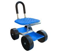 Genérico Verstellbarer Tablett Mit Aufbewahrungskorb Für Ältere Personen Bei Der Gartenarbeit Im Außenbereich | Rollbarer Gartensitz, 360° Drehbarer Rollhocker Mit Ablage,