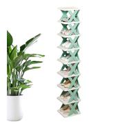 Genérico Vertical Shoe Rack, 9-Story Organizer, Multi-Functional Folding Shelves, 10.43x10.04x50.98 in, No Assembly Required, Slipper Storage, Ideal for Bathroom, Entryway, Small Apartments