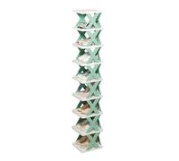 Generico Vertical Shoe Rack, 9-Story Shoe Organizer, Multi-Functional Folding Shelves, No Assembly Needed, Slipper Storage 10.43x10.04x50.98 inches for Bathroom, Entryway, Small Apartments