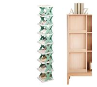 Genérico Vertical Shoe Rack - Tall Folding Shoe Shelf | Space-Saving Standing Slipper Sneaker Organizer Durable Material | Entryway Storage, RV Corner, Small Apartment, Closet Organization