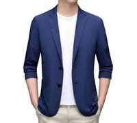 Genérico Veste de costume d'été légère pour hommes, décontractée, extensible, Slim Fit, manteaux de Sport à boutons, printemps été (BU2, L)