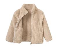 Genérico Veste polaire enfant avec fermeture éclair complète, douce et chaude pour garçons et filles, idéale pour les activités extérieures et l'école, taille 18-24 mois à 5 ans (Khaki, 12-18 Months)