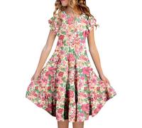 Genérico Vestido Bebe, Vestido De Verano, Vestidos Florales para Niñas Ideales para El Verano La Playa La Piscina Y Actividades Al Aire Libre Cómodos Y Casuales para Niñas De 4 A 15 Años
