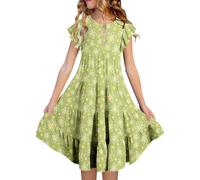 Genérico Vestido Bebe, Vestido De Verano, Vestidos Florales para Niñas Ideales para El Verano La Playa La Piscina Y Actividades Al Aire Libre Cómodos Y Casuales para Niñas De 4 A 15 Años