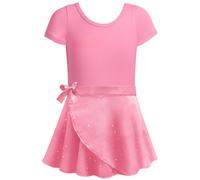 Genérico Vestido Bebe Vestido Verano Vestido De Baile para Niñas con Diseño De Corazón Dos Piezas Traje De Práctica De Ballet Gimnasia Actuación Conjunto De Manga Corta para Todo El Año