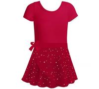 Genérico Vestido Bebe, Vestido Verano, Vestido De Baile para Niñas con Diseño De Corazón Dos Piezas Traje De Práctica De Ballet Gimnasia Actuación Conjunto De Manga Corta para Todo El Año