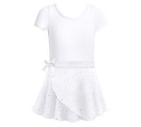 Genérico Vestido Bebe Vestido Verano Vestido De Baile para Niñas con Diseño De Corazón Dos Piezas Traje De Práctica De Ballet Gimnasia Actuación Conjunto De Manga Corta para Todo El Año