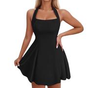 Genérico Vestido Brillante Cobertura Completa Modesta Bañador con Bolsillo Lateral Vestidos de Lentejuelas Mujer Vestido Bodycon Sexy con Brillo Minivestido Asimétrico con Dobladillo en Volantes