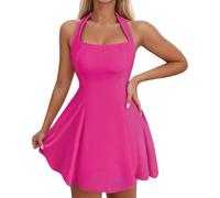 Genérico Vestido Brillante Cobertura Completa Modesta Bañador con Bolsillo Lateral Vestidos de Lentejuelas Mujer Vestido Bodycon Sexy con Brillo Minivestido Asimétrico con Dobladillo en Volantes