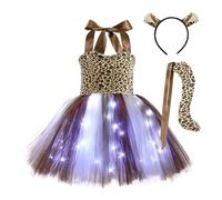 Genérico Vestido Ceremonia NiñA 5 AñOs,Vestido para NiñA Que Brilla En La Oscuridad con Falda Y Tutú Iluminador para Fiestas Infantiles